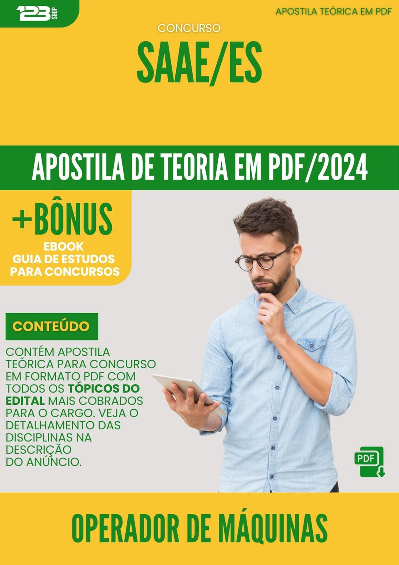 Apostila Teórica para Concurso SAAE ES 2024 Operador De Máquinas