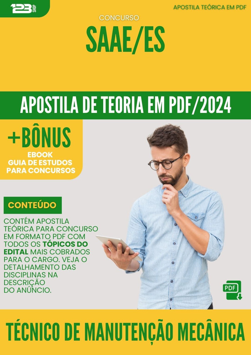 Apostila Teórica para Concurso SAAE ES 2024 Técnico De Manutenção Mecânica