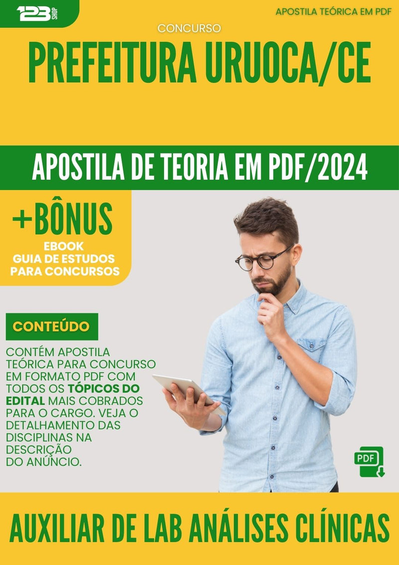 Apostila Teórica para Concurso Auxiliar de Laboratório Análises Clínicas Prefeitura Uruoca CE 2024