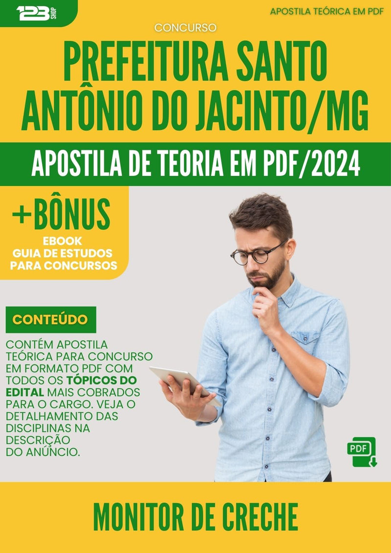 Apostila Teórica para Concurso Monitor de Creche Prefeitura Santo Antônio do Jacinto MG 2024