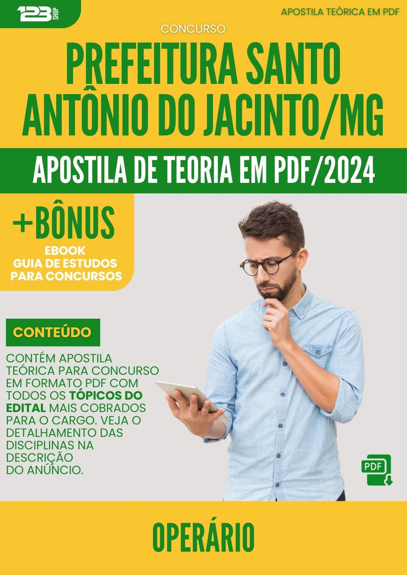 Apostila Teórica para Concurso Operário Prefeitura Santo Antônio do Jacinto MG 2024