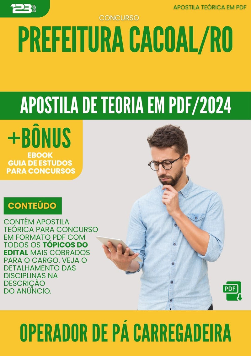 Apostila Teórica para Concurso Operador de Pá Carregadeira Prefeitura Cacoal RO 2024