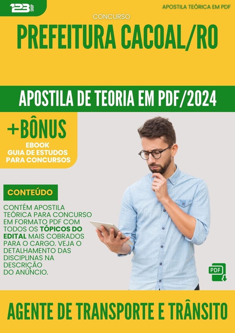 Apostila Teórica para Concurso Agente de Transporte e Trânsito Prefeitura Cacoal RO 2024