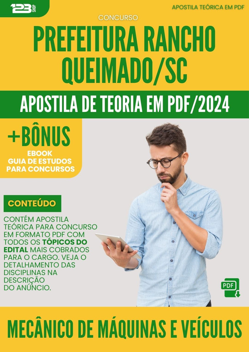 Apostila Teórica para Concurso Mecânico Máquinas Veículos Prefeitura Rancho Queimado SC 2024
