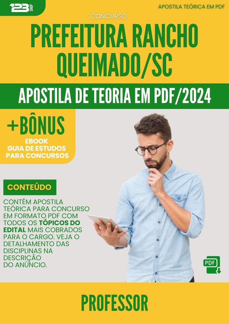 Apostila Teórica para Concurso Professor Prefeitura Rancho Queimado SC 2024