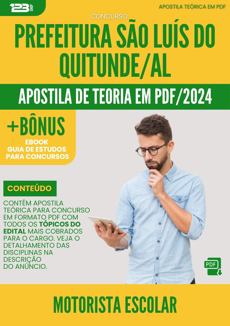 Apostila Teórica para Concurso Motorista Escolar São Luís Quitunde AL 2024