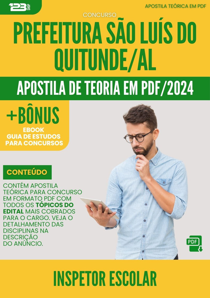 Apostila Teórica para Concurso Inspetor Escolar São Luís Quitunde AL 2024