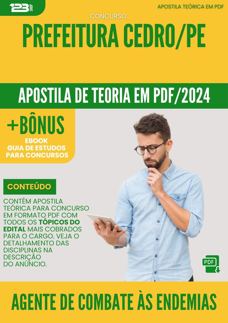 Apostila Teórica para Concurso Agente Combate as Endemias Prefeitura Cedro PE 2024