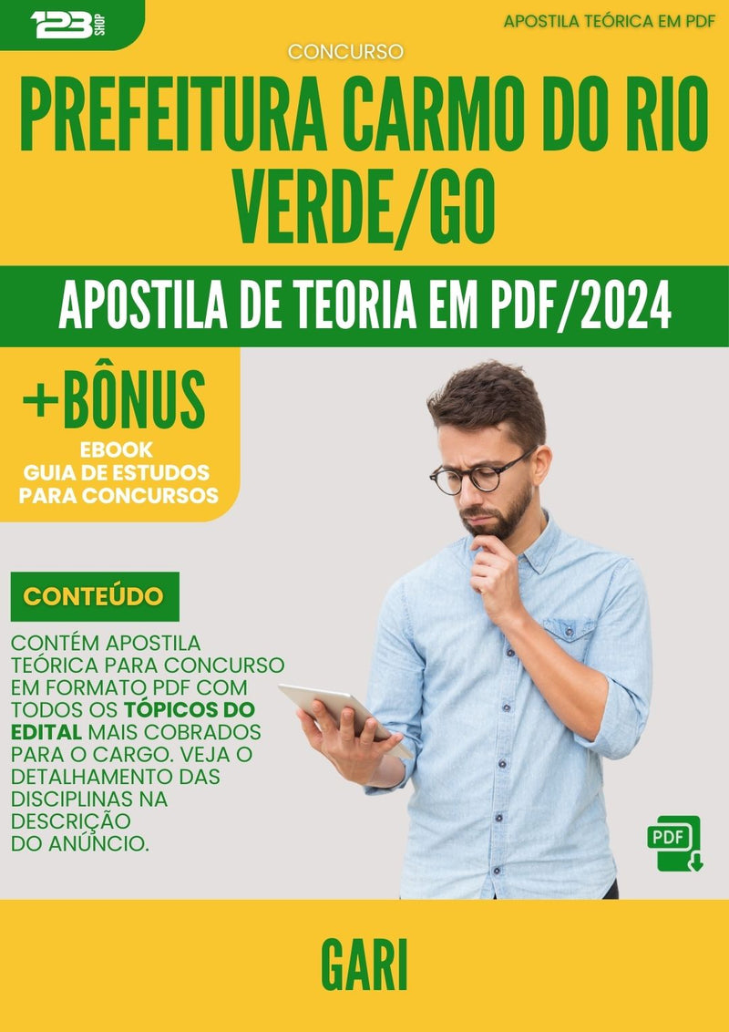 Apostila Teórica para Concurso Gari Prefeitura Carmo do Rio Verde GO 2024