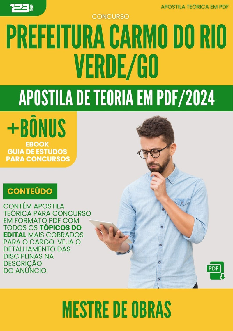Apostila Teórica para Concurso Mestre de Obras Prefeitura Carmo do Rio Verde GO 2024
