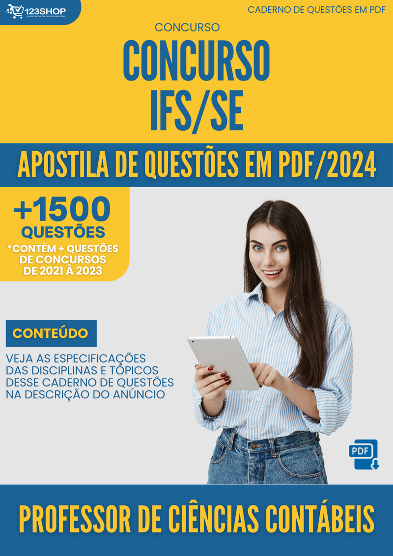 Apostila de Questões  IFS SE 2024 Professor de Ciências Contábeis - Mais de 1.500 Questões