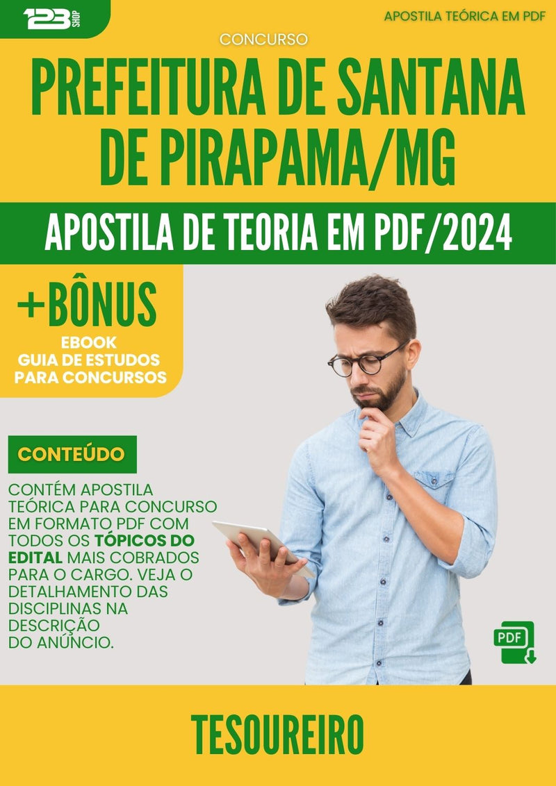 Apostila Teórica para Concurso Tesoureiro Prefeitura Santana de Pirapama MG 2024