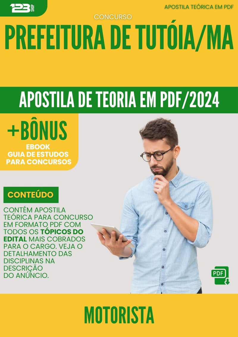 Apostila Teórica para Concurso Motorista Prefeitura Tutóia MA 2024