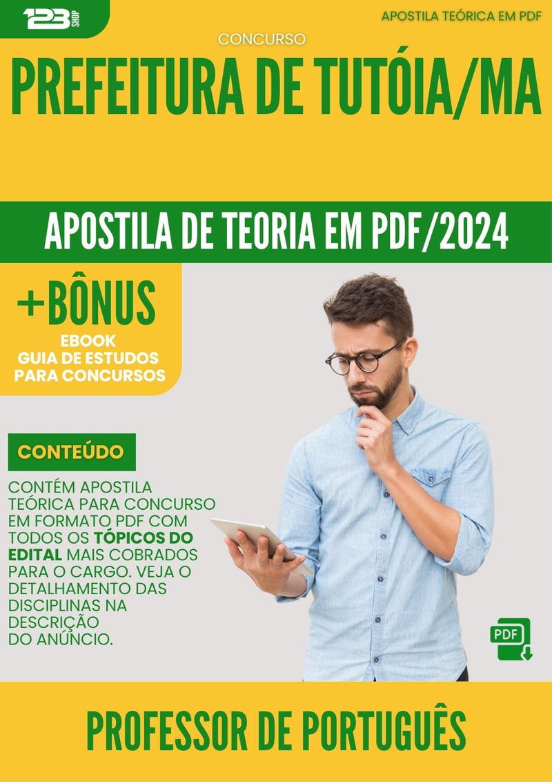 Apostila Teórica para Concurso Professor de Português Prefeitura Tutóia MA 2024
