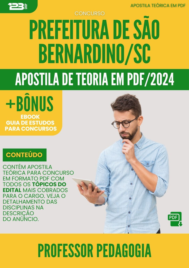 Apostila Teórica para Concurso Prefeitura São Bernardino SC 2024 Professor Pedagogia