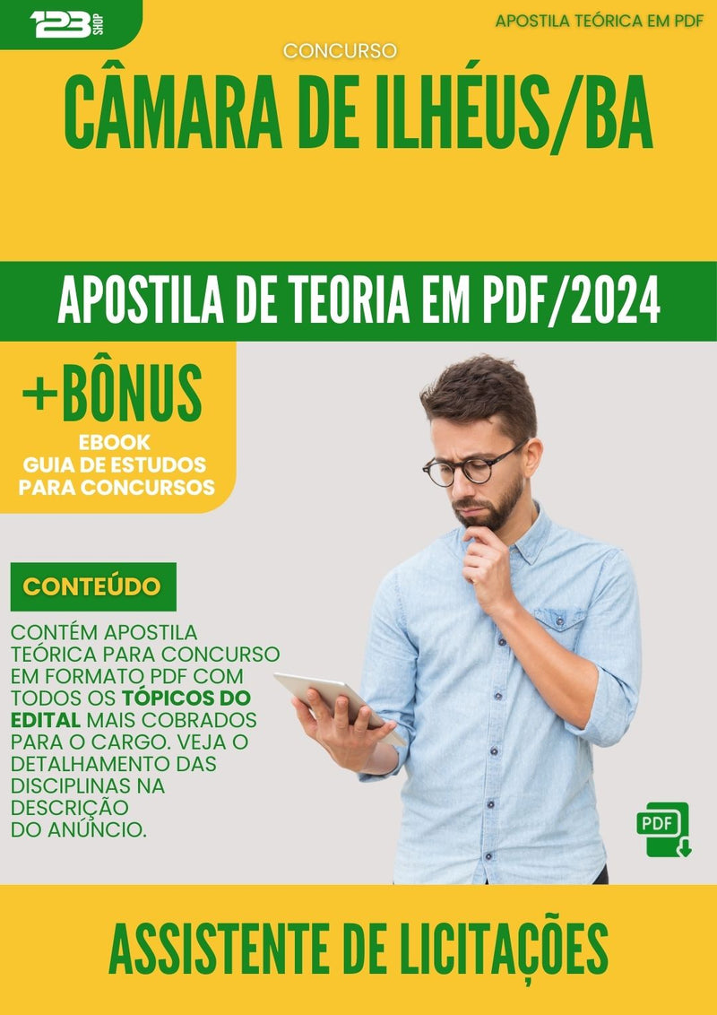 Apostila Teórica para Concurso Assistente de Licitações Câmara Ilhéus BA 2024