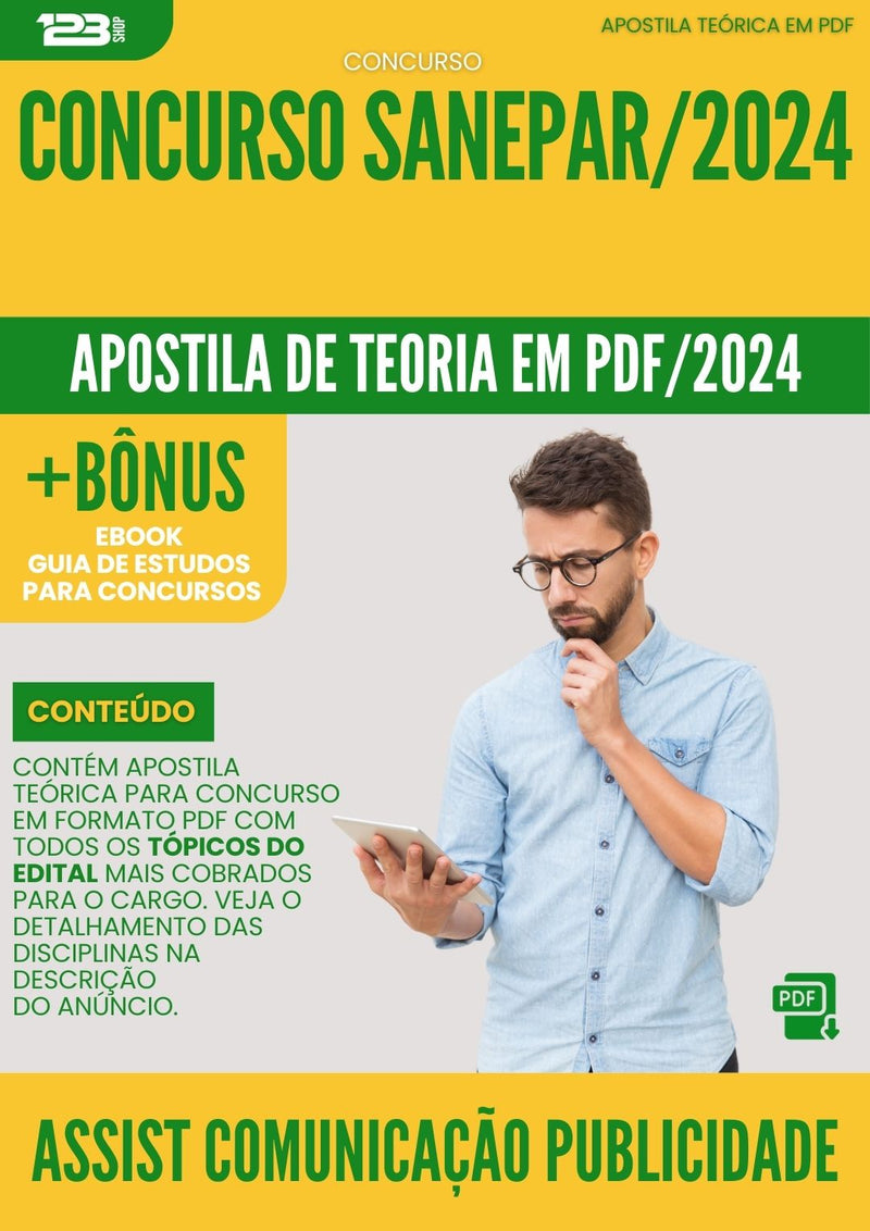 Apostila Teórica para Concurso Assistente de Comunicação Publicidade Concurso SANEPAR 2024
