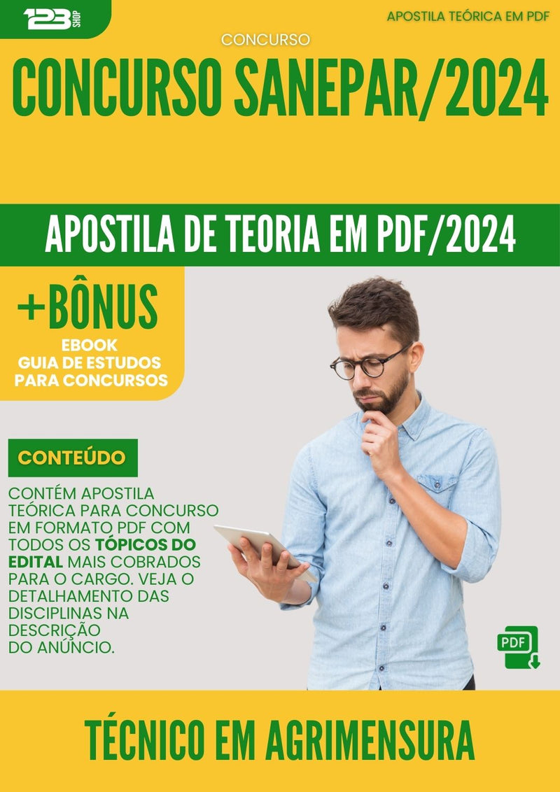 Apostila Teórica para Concurso Técnico em Agrimensura Concurso SANEPAR 2024