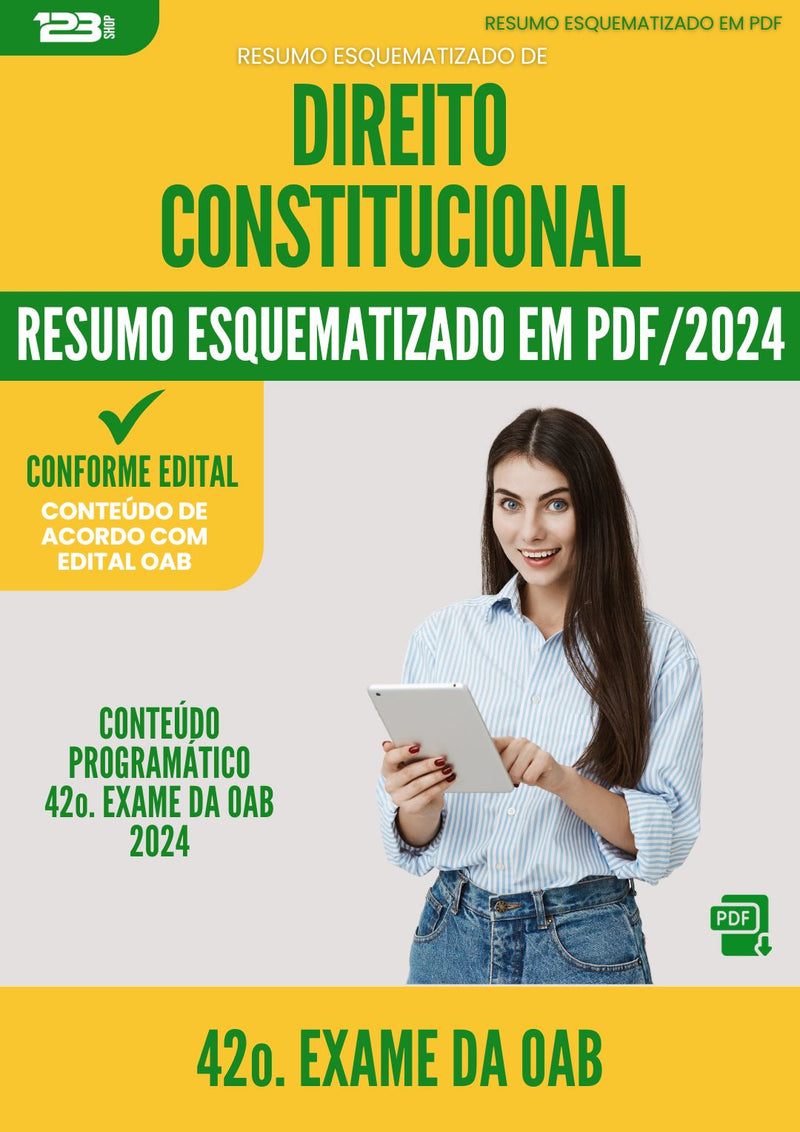 Resumo Esquematizado de Direito Constitucional para 42o. Exame da OAB - De Acordo com Edital OAB 2024