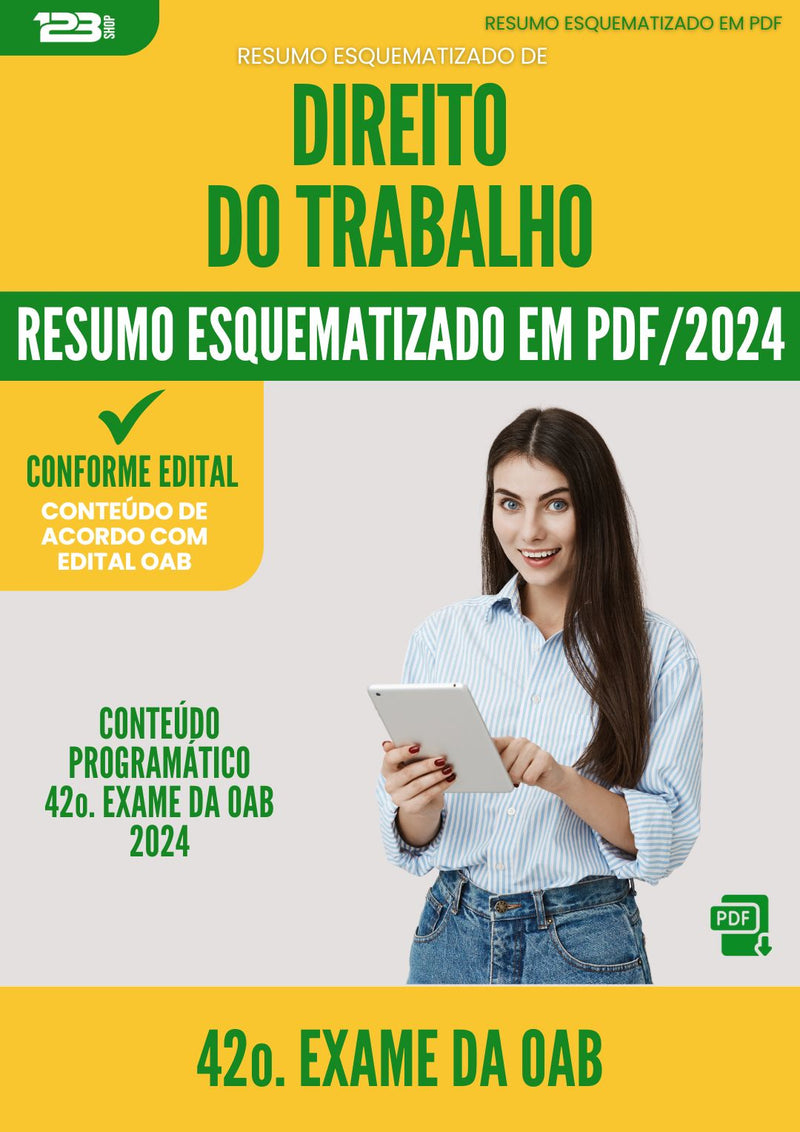 Resumo Esquematizado de Direito do Trabalho para 42o. Exame da OAB - De Acordo com Edital OAB 2024