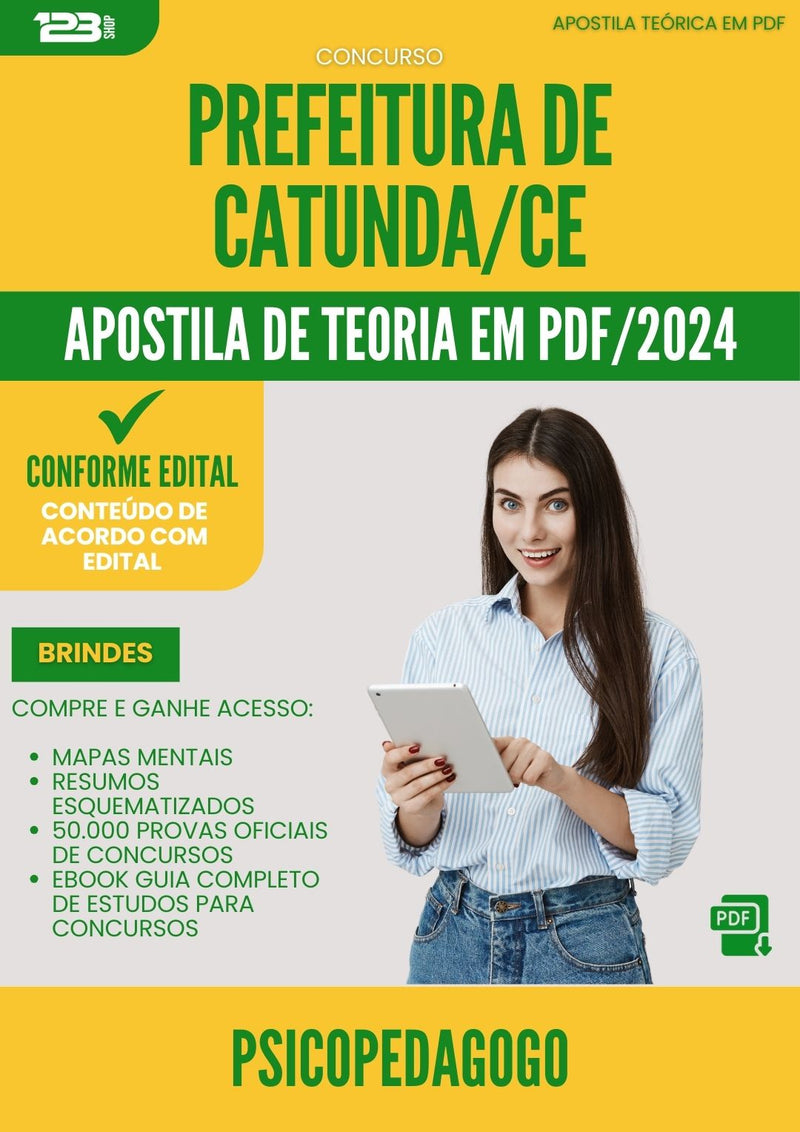 Apostila Teórica para Concurso Psicopedagogo da Prefeitura Catunda Ce 2024 - Conteúdo de Acordo com Edital