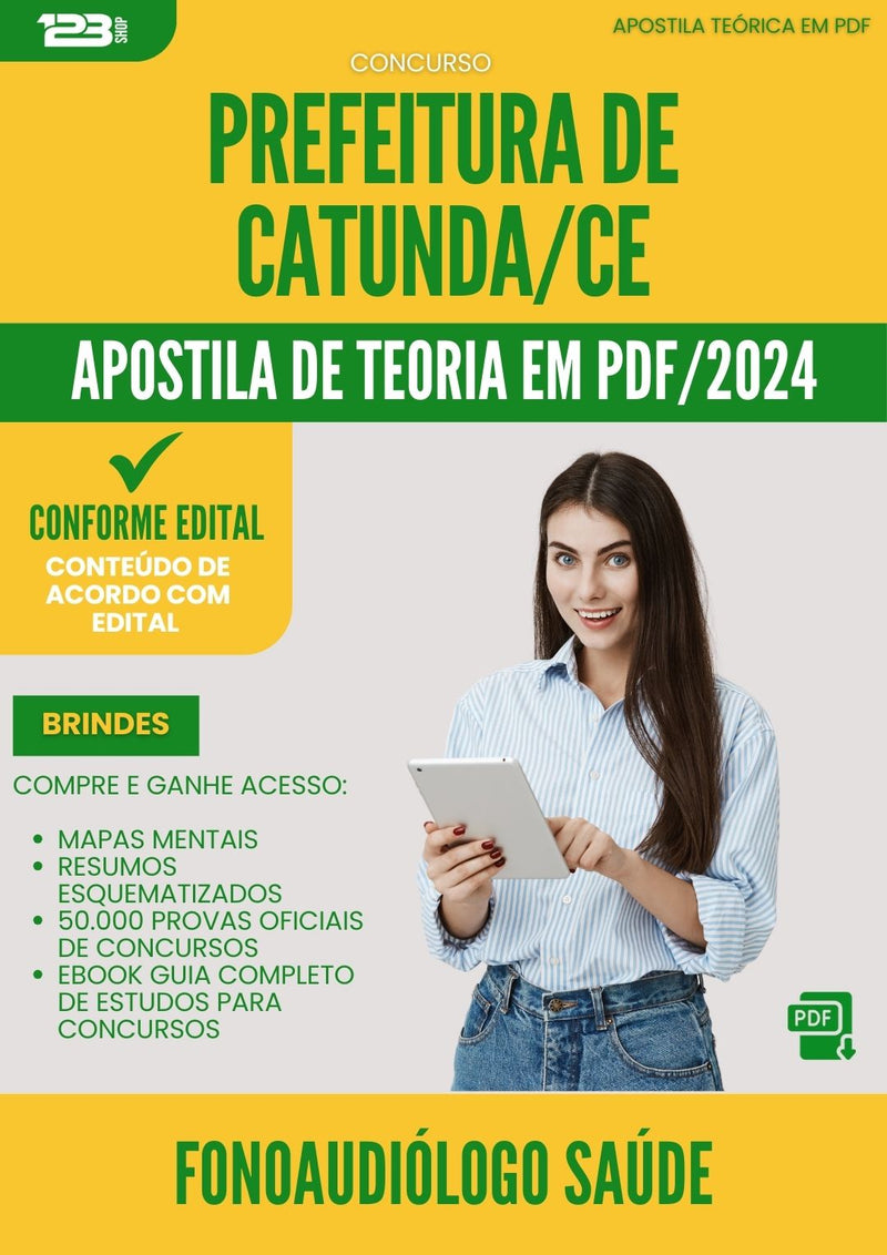 Apostila Teórica para Concurso Fonoaudiologo Saude da Prefeitura Catunda Ce 2024 - Conteúdo de Acordo com Edital
