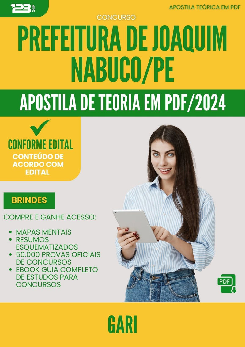 Apostila Teórica para Concurso Gari da Prefeitura Joaquim Nabuco Pe 2024 - Conteúdo de Acordo com Edital