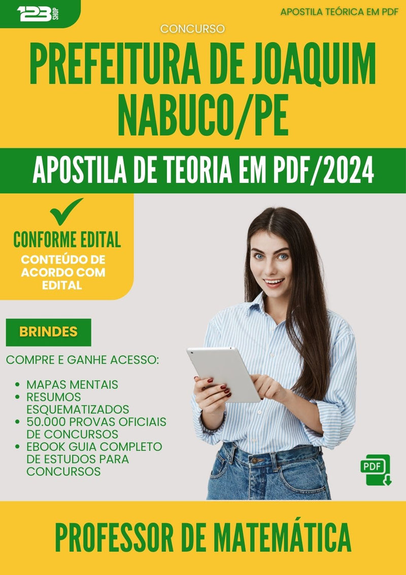 Apostila Teórica para Concurso Professor De Matematica da Prefeitura Joaquim Nabuco Pe 2024 - Conteúdo de Acordo com Edital