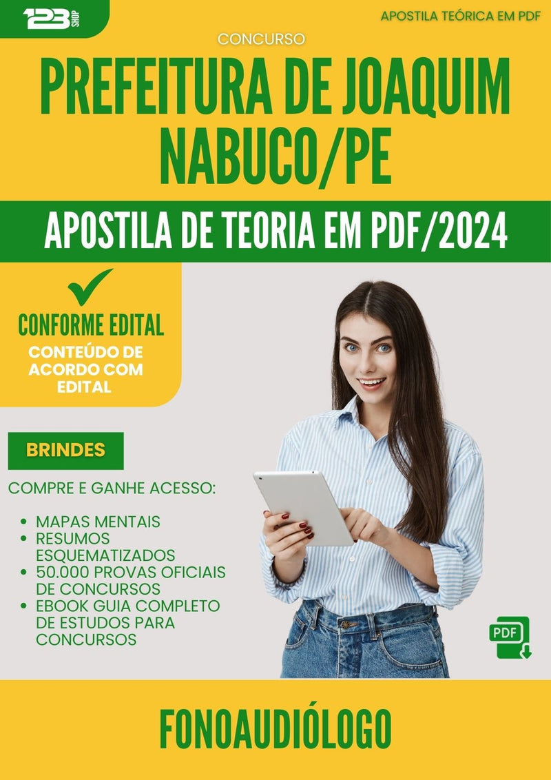 Apostila Teórica para Concurso Fonoaudiologo da Prefeitura Joaquim Nabuco Pe 2024 - Conteúdo de Acordo com Edital