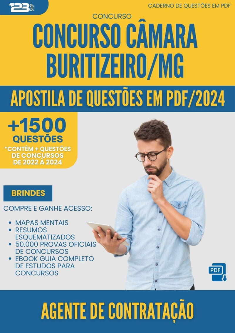 Apostila de Questões para Concurso Agente De Contratacao Camara da Prefeitura Buritizeiro Mg 2025 - Mais de 1.500 Questões