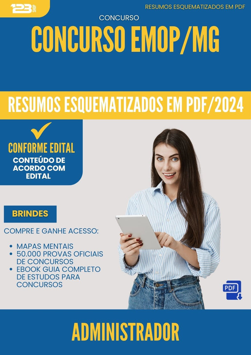 Resumos Esquematizados para Concurso Apostila Administrador Emop Mg 2024 - Conteúdo de Acordo com Edital