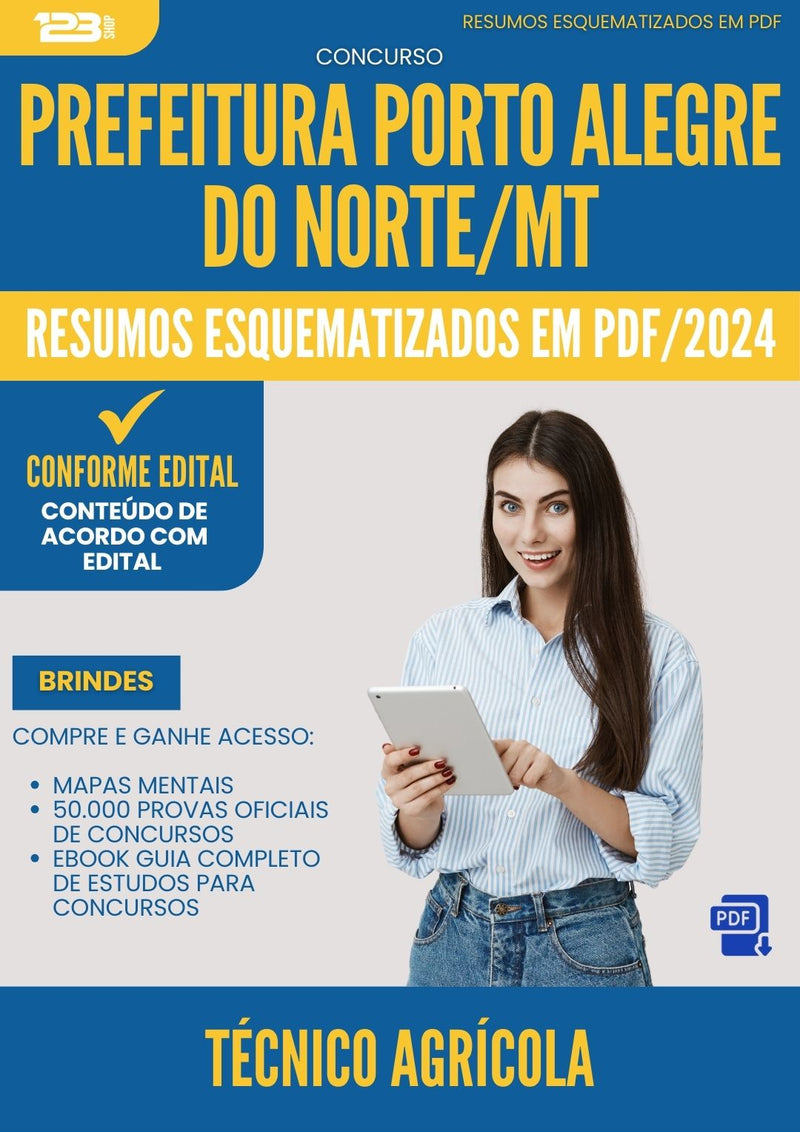 Resumos Esquematizados para Concurso Apostila Tecnico Agricola Porto da Prefeitura Alegre Do Norte Mt 2024 - Conteúdo de Acordo com Edital