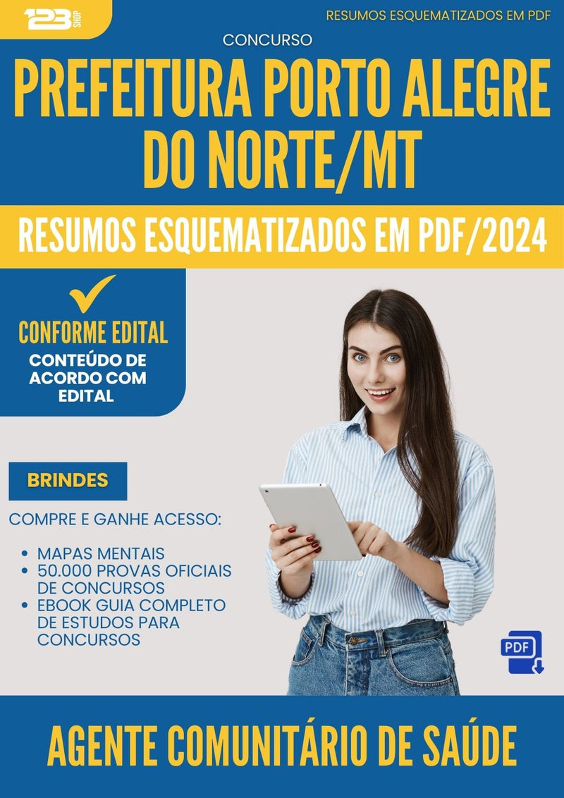 Resumos Esquematizados para Concurso Apostila Agente Comunitario Saude Porto da Prefeitura Alegre Do Norte Mt 2024 - Conteúdo de Acordo com Edital