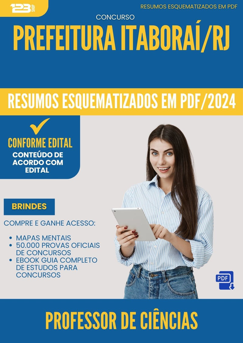 Resumos Esquematizados para Concurso Apostila Professor De Ciencias da Prefeitura Itaborai Rj 2024 - Conteúdo de Acordo com Edital