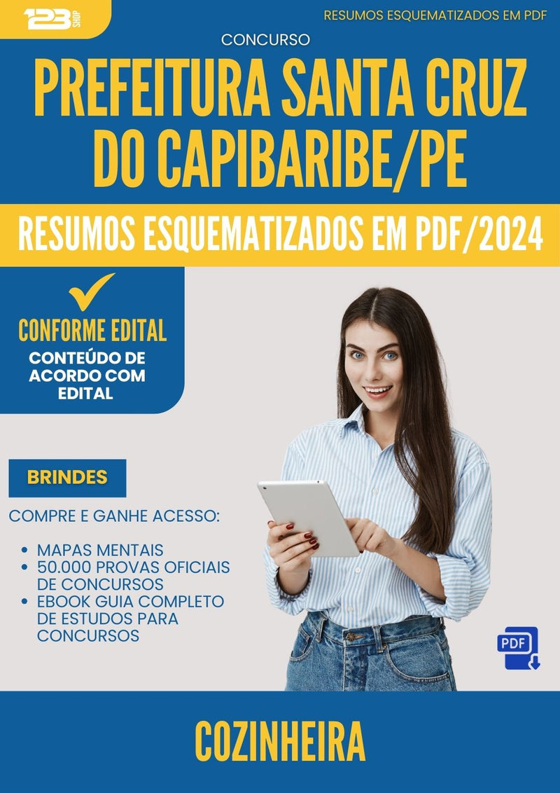 Resumos Esquematizados para Concurso Apostila Cozinheira Santa da Prefeitura Cruz Do Capibaribe Pe 2024 - Conteúdo de Acordo com Edital