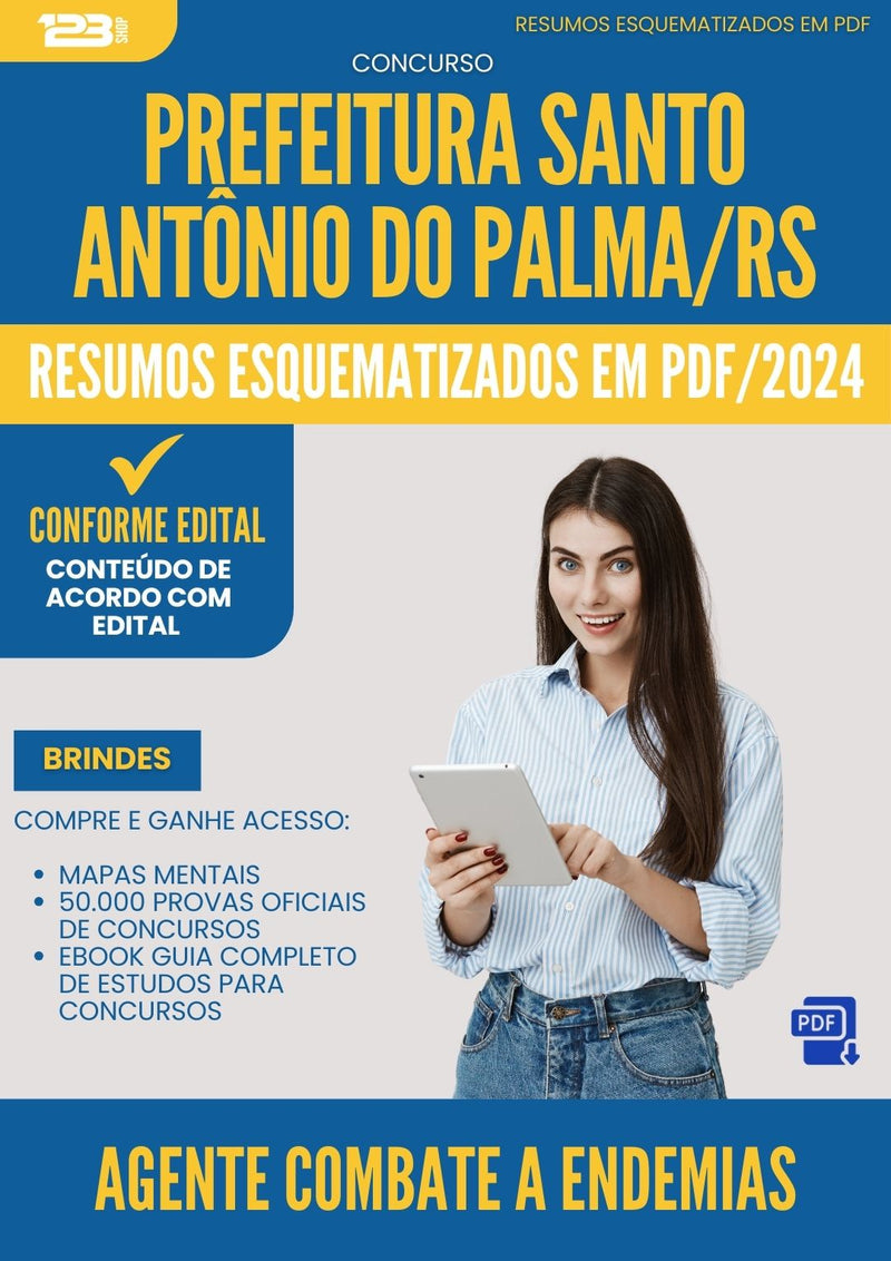 Resumos Esquematizados para Concurso Apostila Agente Combate Endemias Santo Antonio Do da Prefeitura Palma 2024 - Conteúdo de Acordo com Edital