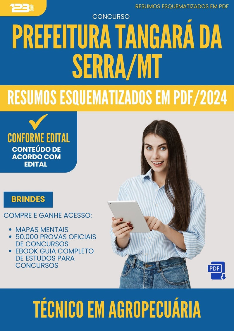 Resumos Esquematizados para Concurso Apostila Tecnico Em Agropecuaria Tangara Da da Prefeitura Serra Mt 2024 - Conteúdo de Acordo com Edital