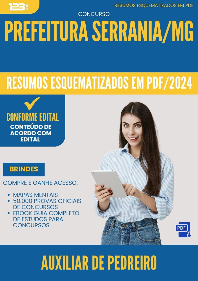 Resumos Esquematizados para Concurso Apostila Auxiliar De Pedreiro da Prefeitura Serrania Mg 2024 - Conteúdo de Acordo com Edital