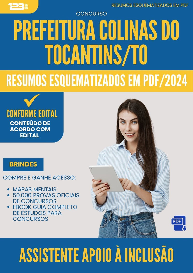 Resumos Esquematizados para Concurso Apostila Assistente Apoio A Inclusao da Prefeitura Colinas Do Tocantins To 2024 - Conteúdo de Acordo com Edital