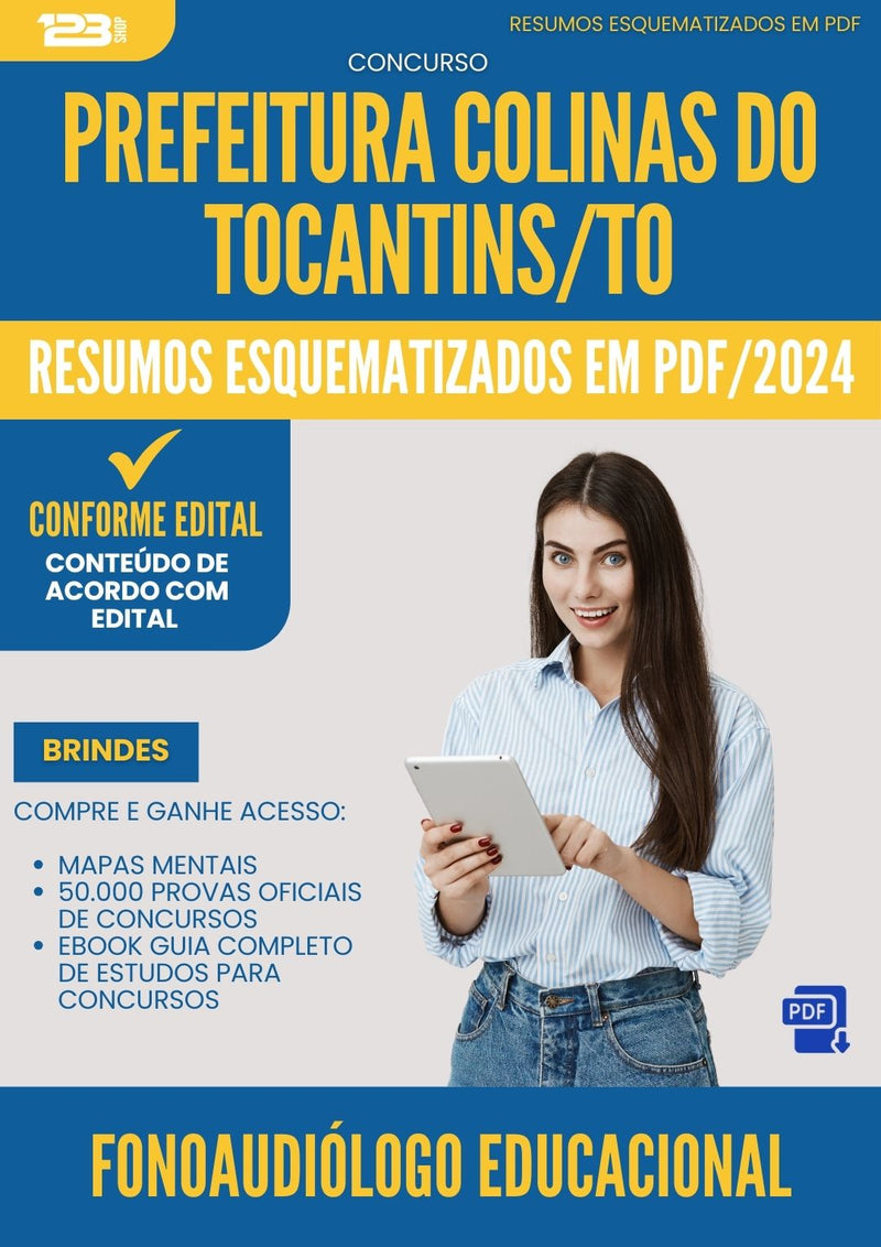 Resumos Esquematizados para Concurso Apostila Fonoaudiologo Educacional da Prefeitura Colinas Do Tocantins To 2024 - Conteúdo de Acordo com Edital