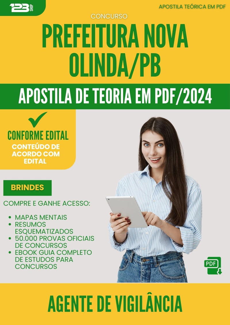 Apostila Teórica para Concurso Agente De Vigilancia da Prefeitura Nova Olinda Pb 2024 - Conteúdo de Acordo com Edital