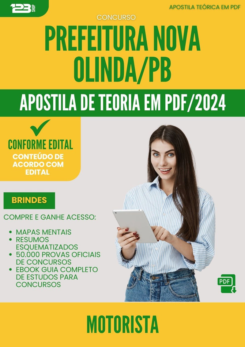 Apostila Teórica para Concurso Motorista da Prefeitura Nova Olinda Pb 2024 - Conteúdo de Acordo com Edital