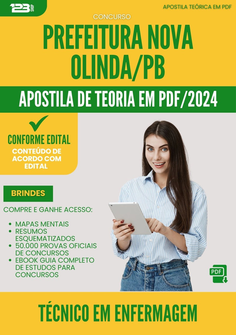 Apostila Teórica para Concurso Tecnico Em Enfermagem da Prefeitura Nova Olinda Pb 2024 - Conteúdo de Acordo com Edital