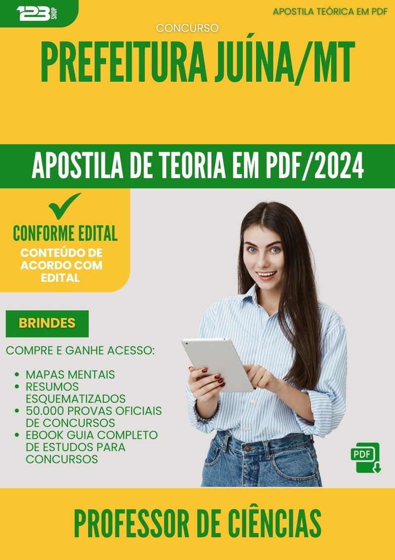 Apostila Teórica para Concurso Professor De Ciencias da Prefeitura Juina Mt 2024 - Conteúdo de Acordo com Edital