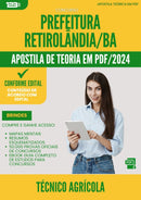 Apostila Teórica para Concurso Tecnico Agricola da Prefeitura Retirolandia Ba 2024 - Conteúdo de Acordo com Edital