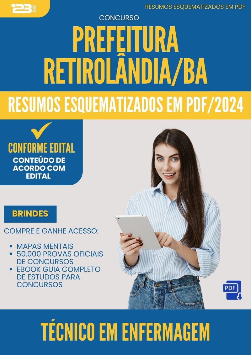 Resumos Esquematizados para Concurso Apostila Tecnico Em Enfermagem da Prefeitura Retirolandia Ba 2024 - Conteúdo de Acordo com Edital