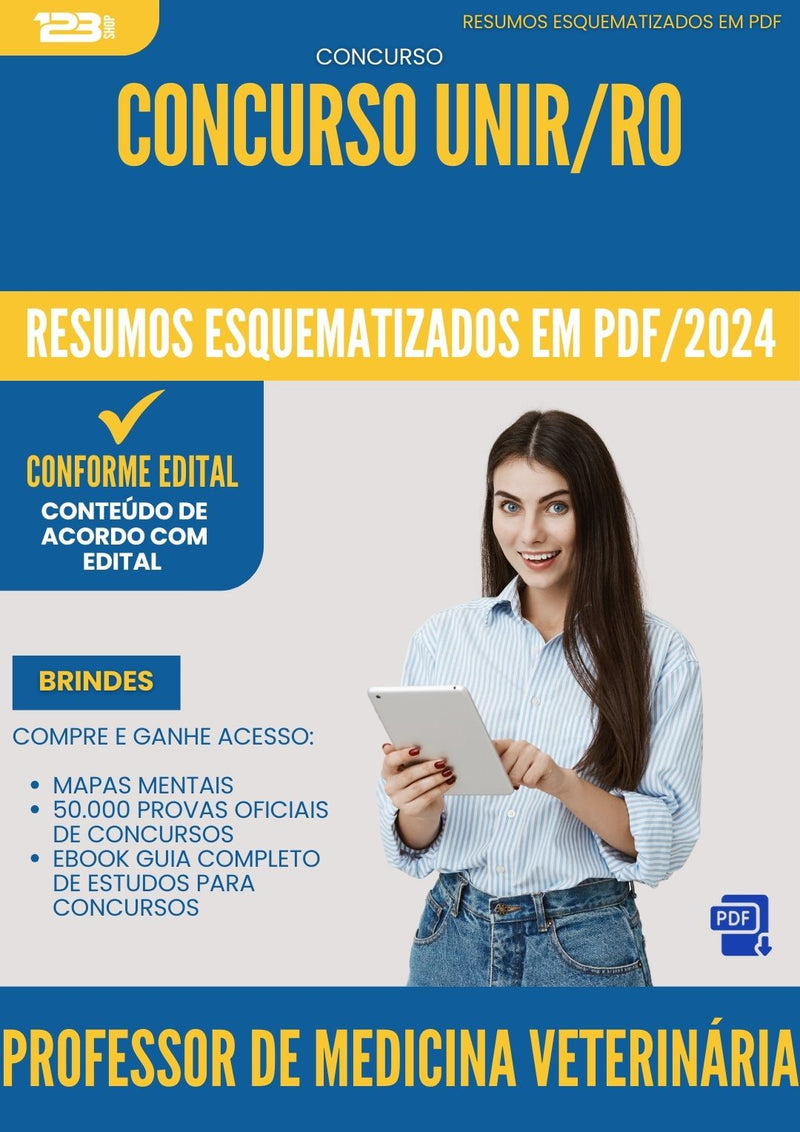 Resumos Esquematizados para Concurso Apostila Professor De Medicina Veterinaria Unir Ro 2024 - Conteúdo de Acordo com Edital