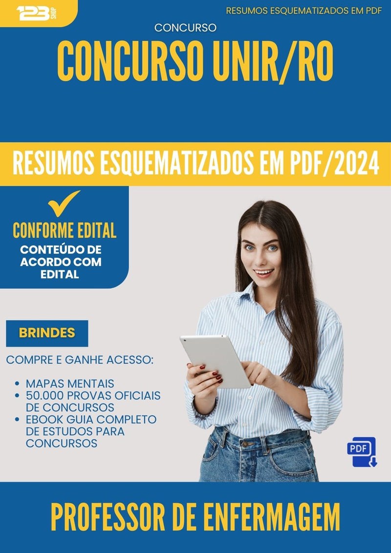 Resumos Esquematizados para Concurso Apostila Professor De Enfermagem Unir Ro 2024 - Conteúdo de Acordo com Edital