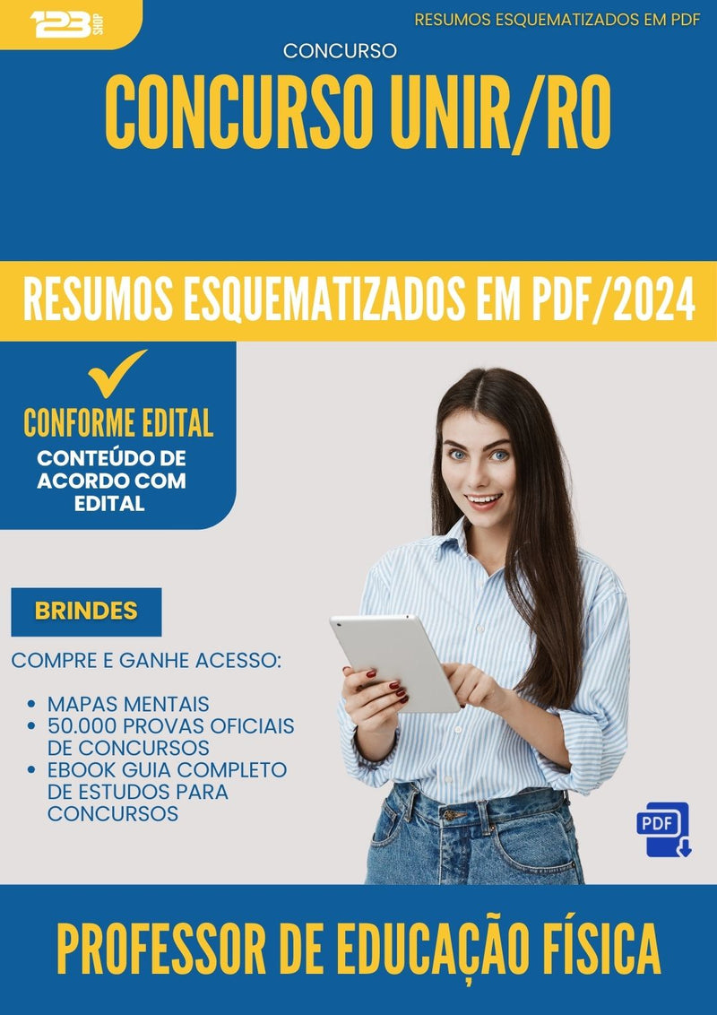 Resumos Esquematizados para Concurso Apostila Professor De Educacao Fisica Unir Ro 2024 - Conteúdo de Acordo com Edital