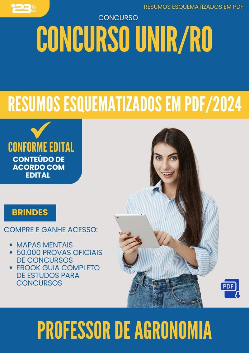 Resumos Esquematizados para Concurso Apostila Professor De Agronomia Unir Ro 2024 - Conteúdo de Acordo com Edital